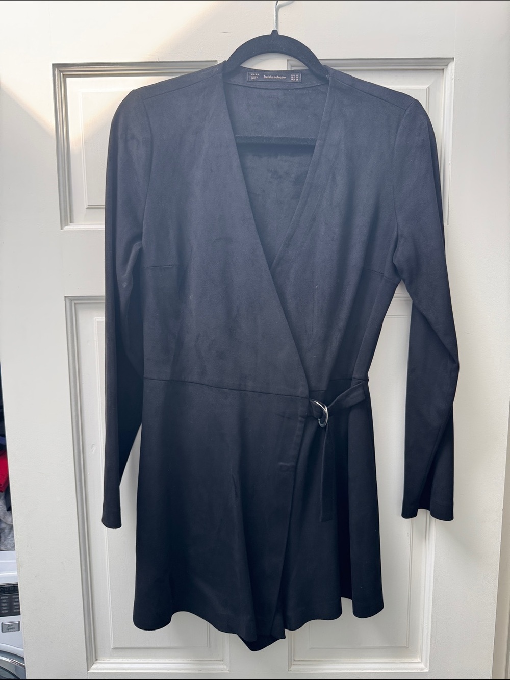 Zara Black Long Sleeve Wrap Romper